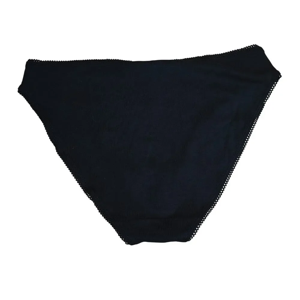 Victoria's Secret Solid Black Bikini XLarge Cotton Panty